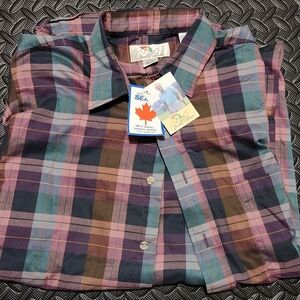 Vintage Arnold Palmer Sears Plaid Button Down Shirt Men’s M NWT Deadstock